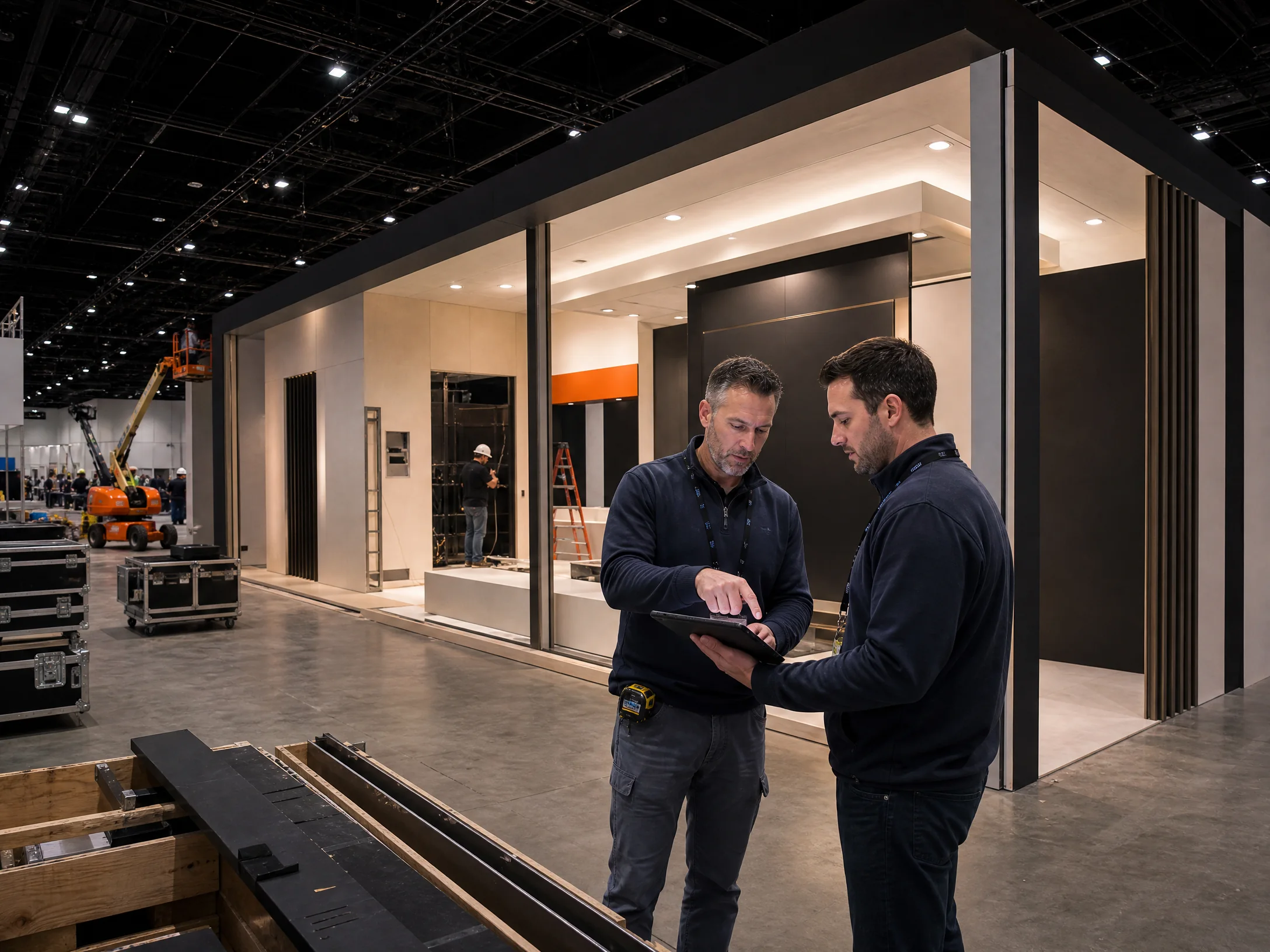 Las Vegas trade show exhibit target move-in coordination on a convention floor